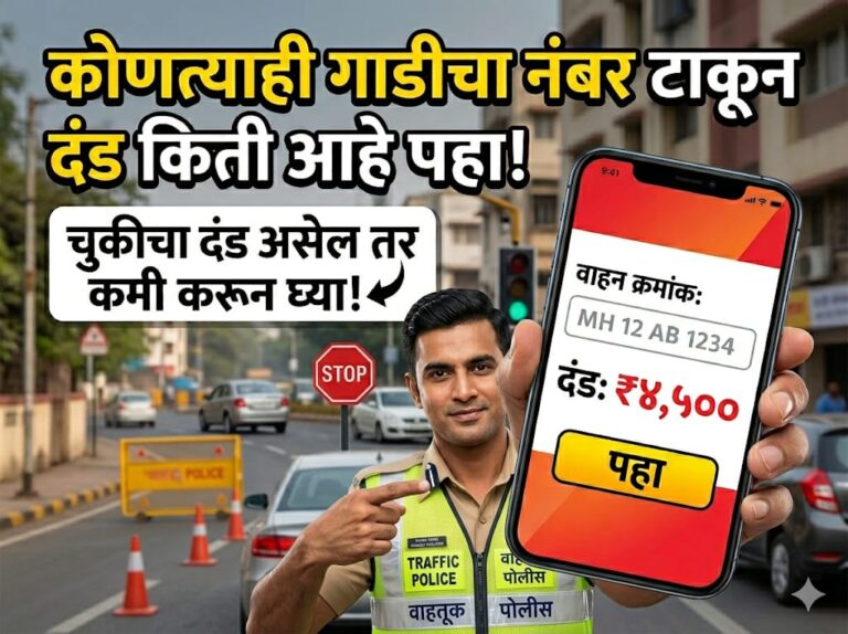 तुमच्या गाडीवर असलेला दंड ऑनलाईन चेक करा |Traffic Challan Check