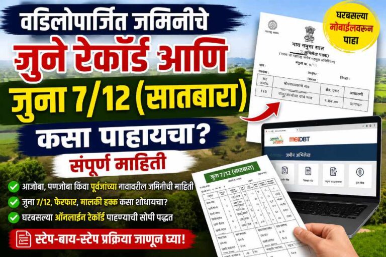 1880 सालापासूनचे पासूनचे सातबारा, फेरफार व खाते उतारे पहा online मोबाईल वर