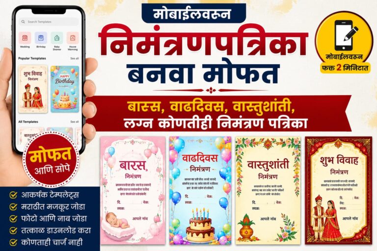 लग्न, वाढदिवस, वास्तुशांती अशा सर्व कार्यक्रमांची निमंत्रणपत्रिका बनवा मोबाईलवरून