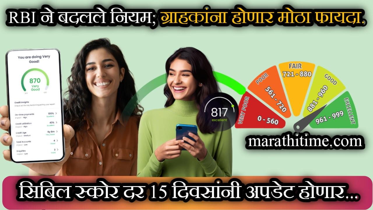 CIBIL SCORE बद्दल RBI ने बदलले सहा नियम | CIBIL Score update RBI