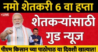 नमो शेतकरी महासन्मान निधी योजनेचा 6 वा हप्ता लाभार्थ्यांच्या बँक खात्यामध्ये जमा होणार या दिवशी...