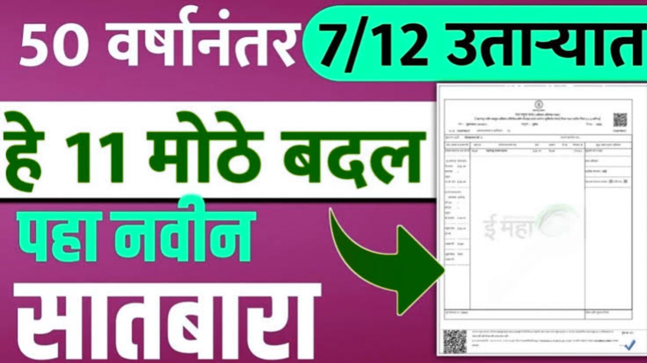 राज्य शासनाच्या महसूल विभागाकडून तब्बल 50 वर्षानंतर ७/१२ उताऱ्यात करण्यात आले 11 बदल.. जाणून घ्या काय आहेत हे बदल!|Satbara Utara New updates 2025