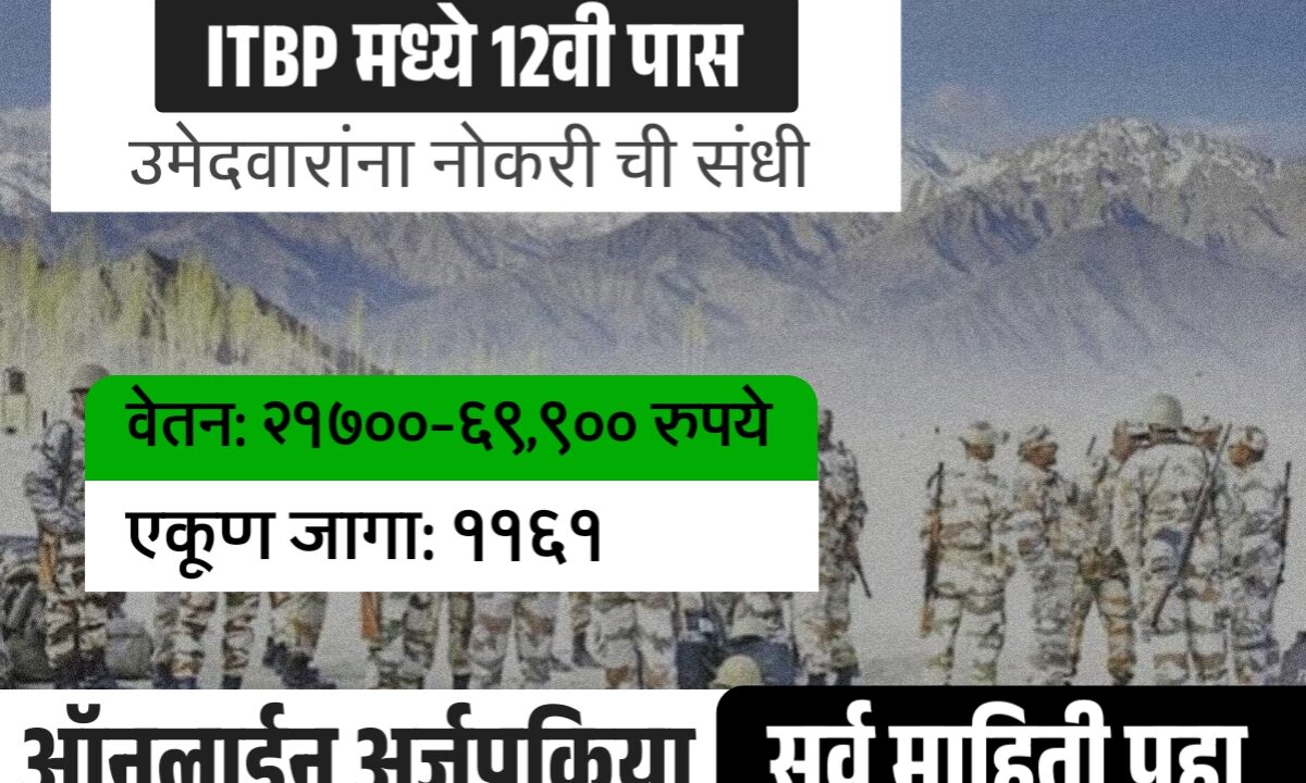 ITBP अंतर्गत 12वी पास उमेदवारांना सरकारी नोकरी मिळवण्याची संधी, लवकर करा अर्ज