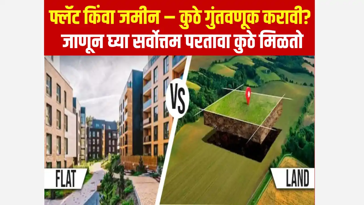 फ्लॅट किंवा जमीन – कुठे गुंतवणूक करावी? जाणून घ्या सर्वोत्तम पर्याय. Flat or land, where to invest? Lets know.