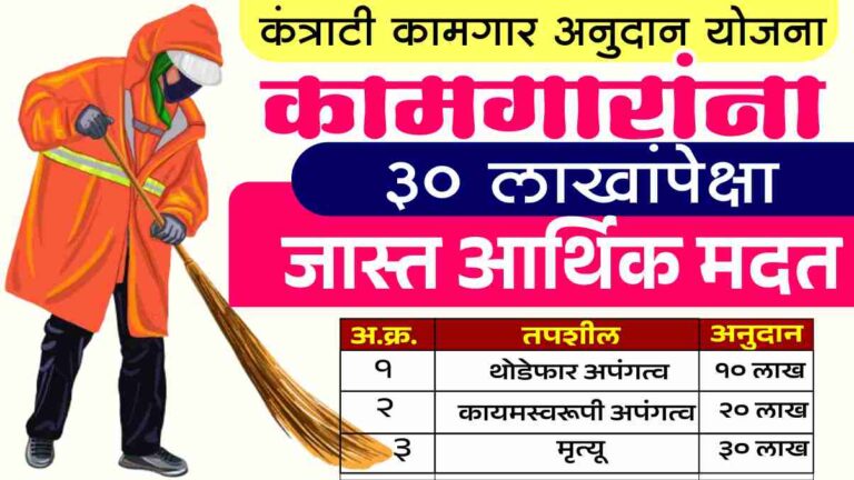 कंत्राटी कामगार अनुदान योजना: ३० लाखांपेक्षा जास्त मदत मिळणार!