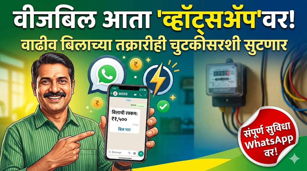 महावितरण ने आणली नवीन सुविधा, WhatsApp वर! एका मेसेजमध्ये वीजबिल, तक्रारी आणि बरंच काही