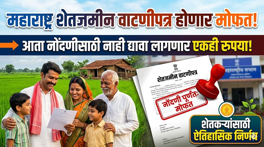 फक्त ० रुपये! जमीन वाटणीपत्र आता पूर्णपणे मोफत, सरकारचा शेतकऱ्यांना मोठा दिलासा - कर्ज कसे मिळवाल, सविस्तर माहिती! Land Reward