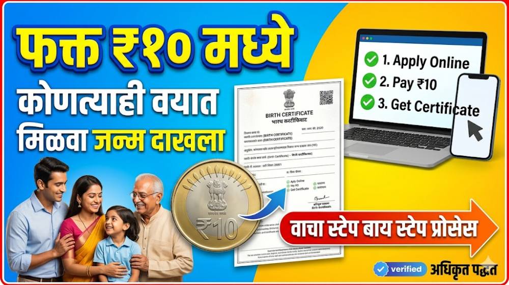 फक्त 10 रुपयात! कोणत्याही वयात मिळवा तुमचा जन्म दाखला, ही आहे सोपी स्टेप बाय स्टेप प्रोसेस!
