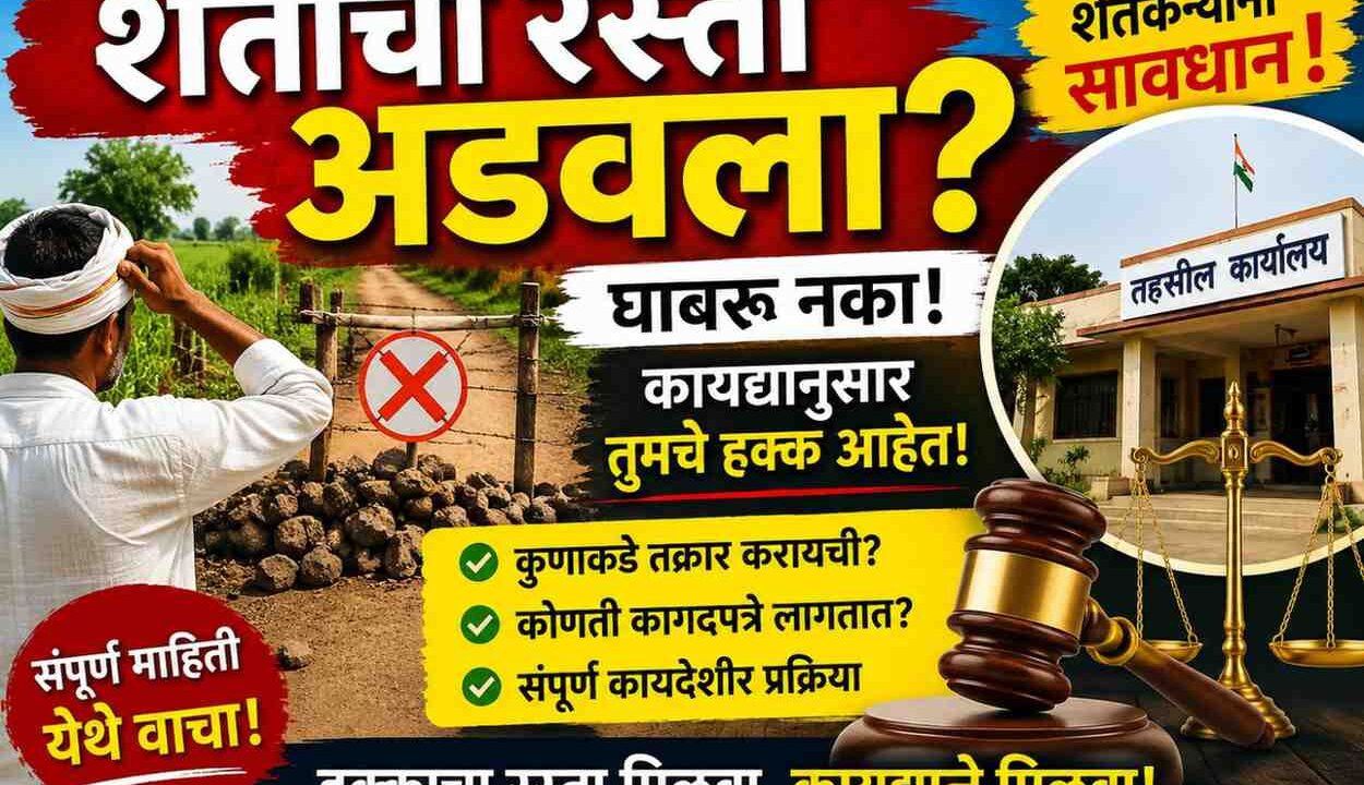 शेतातून जाणारा रस्ता अडवला तर काय करायचं? कुणाकडे तक्रार करायची? संपूर्ण कायदेशीर प्रक्रिया जाणून घ्या | Land Road Dispute
