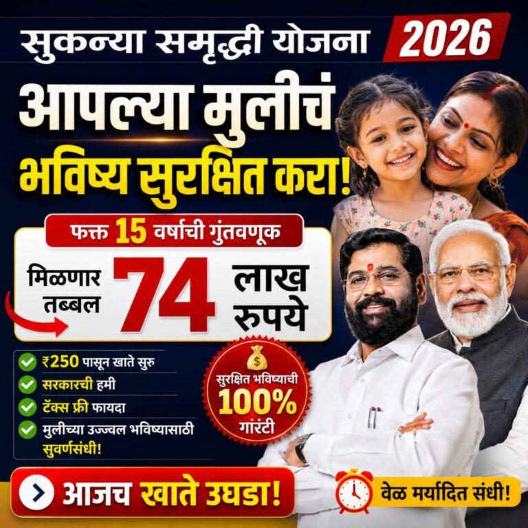 मुलींच्या भविष्यासाठी महिन्याला फक्त इतके पैसे गुंतवा आणि 74 लाख रुपये परतावा मिळवा. | Sukanya samriddhi yojana