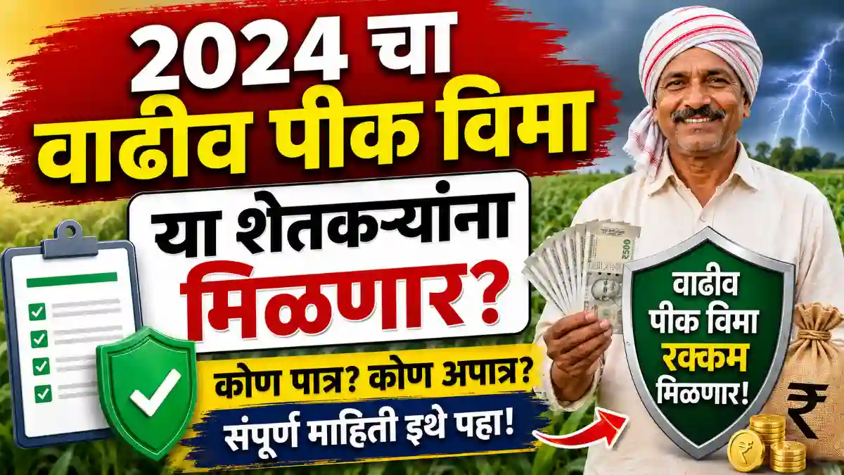2024 चा वाढीव पीक विमा या शेतकऱ्यांना मिळणार? खरीप आणि रब्बी पीक विम्याबाबत मोठे अपडेट