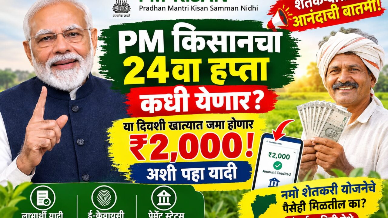PM Kisan 24th Installment Date 2026: ३० ऑक्टोबरला खात्यात जमा होणार ₹२,०००? अशी तपासा लाभार्थी यादी